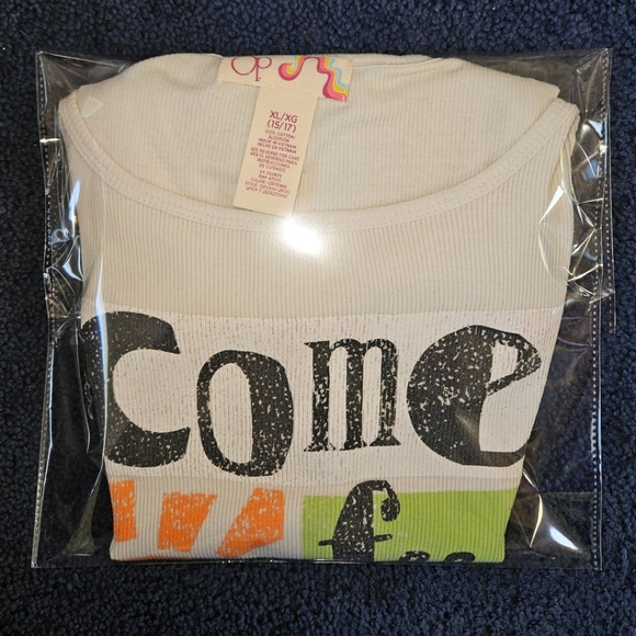 OP CREAM COLORED Ruffle Logo Tank Top Size XL - Picture 13 of 16